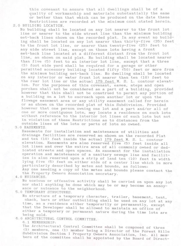 Documents FOREST HILLS SUBDIVISION SECTION I LAKE SAM RAYBURN